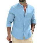 Mens Casual Cotton Long Sleeve Shirts